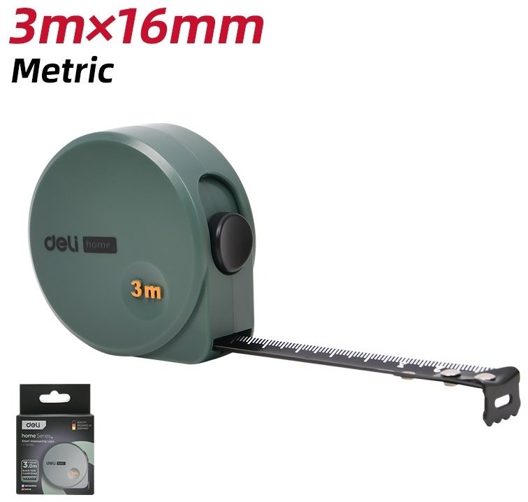 DELI рулетка бытовая, строительная HT8316L, 3 м х 16 мм купить,NaN
