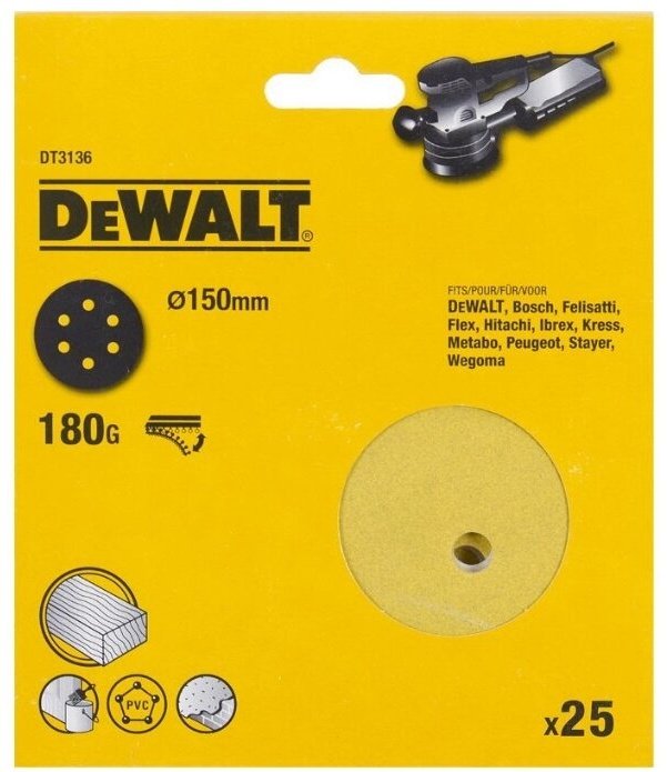 Шлифовальный круг DeWALT DT3136 150 мм 25 шт