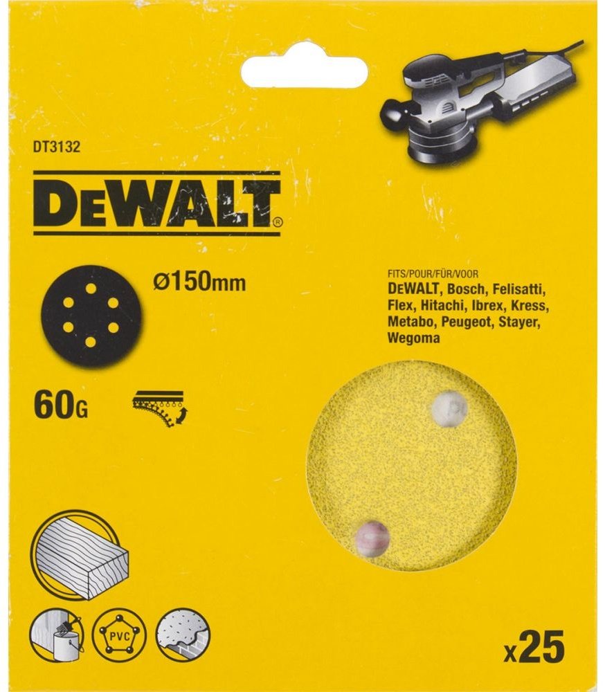 Шлифовальный круг DeWALT DT3132 150 мм 25 шт