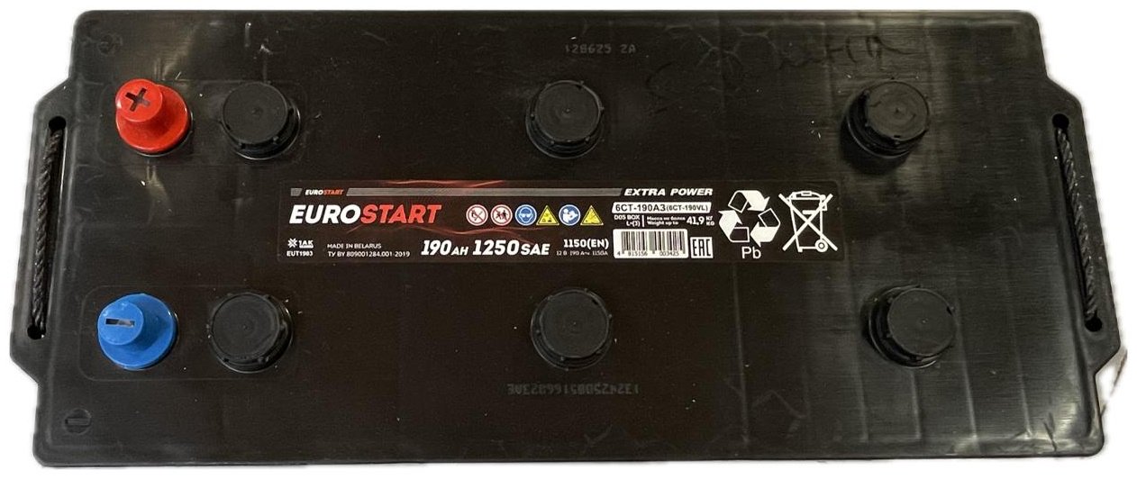 Аккумулятор Eurostart 6CT-190A3 ( 6CT-190VL) ExtraPower 190Ah 12V 1250A 190 Ач прямая
