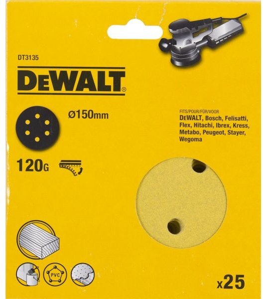 Шлифовальный круг DeWALT DT3135 150 мм 25 шт купить,NaN