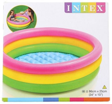 Бассейн надувной Intex Радуга 58924 NP, 86x86x25 см купить,NaN