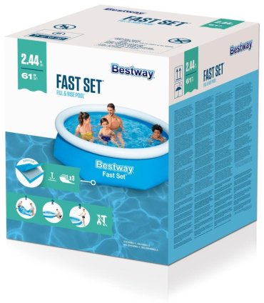 Бассейн надувной Bestway 57448 244x244x61 см - ForteMarket Бассейн надувной Bestway 57448 244x244x61 см купить,0