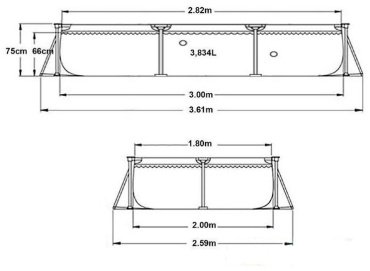 Бассейн каркасный Intex LG10141, 300x200x75 см купить,NaN