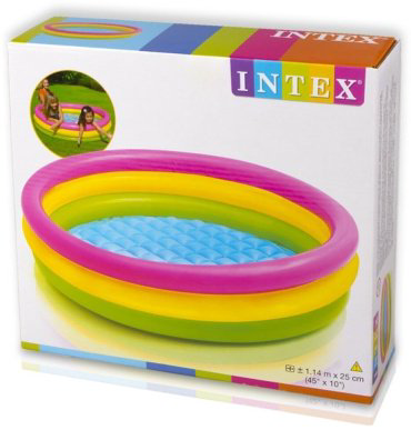 Бассейн надувной Intex Sunset Glow 57412, 114x114x25 см купить,8500