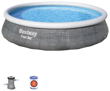 Бассейн надувной Bestway Fast Set 57376, 396x84 см