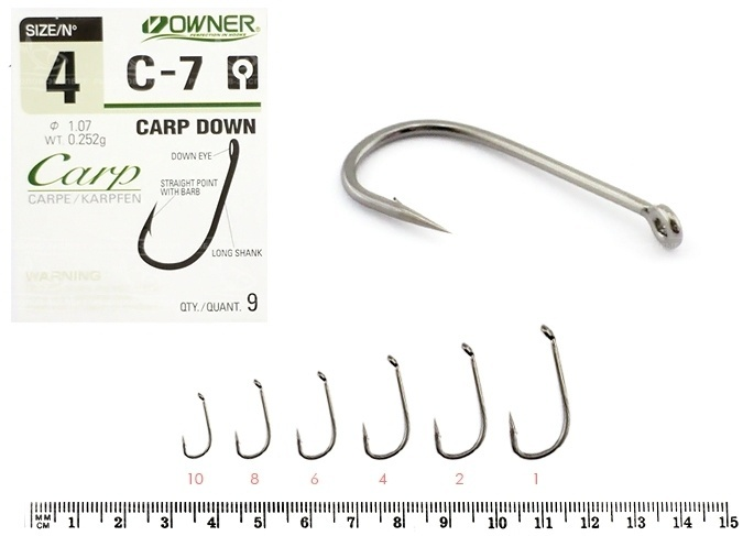 Крючки для рыбалки Owner Carp №53267 / С-7 №4 9шт купить,NaN