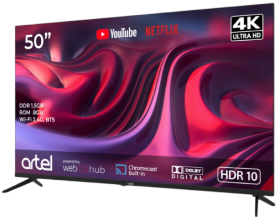 Телевизор Artel 50" A50MQA800 LED 4K UHD Black купить,NaN