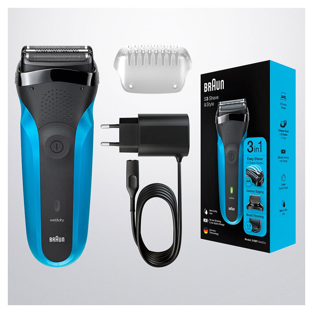 Электробритва Braun 310BT Box Euro черно-синяя  купить,NaN
