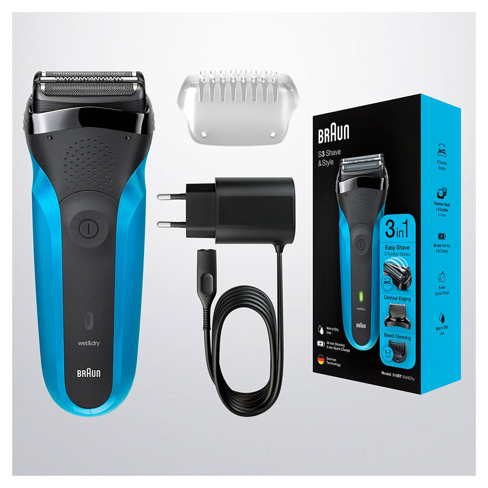 Электробритва Braun 310BT Box Euro черно-синяя  купить,NaN