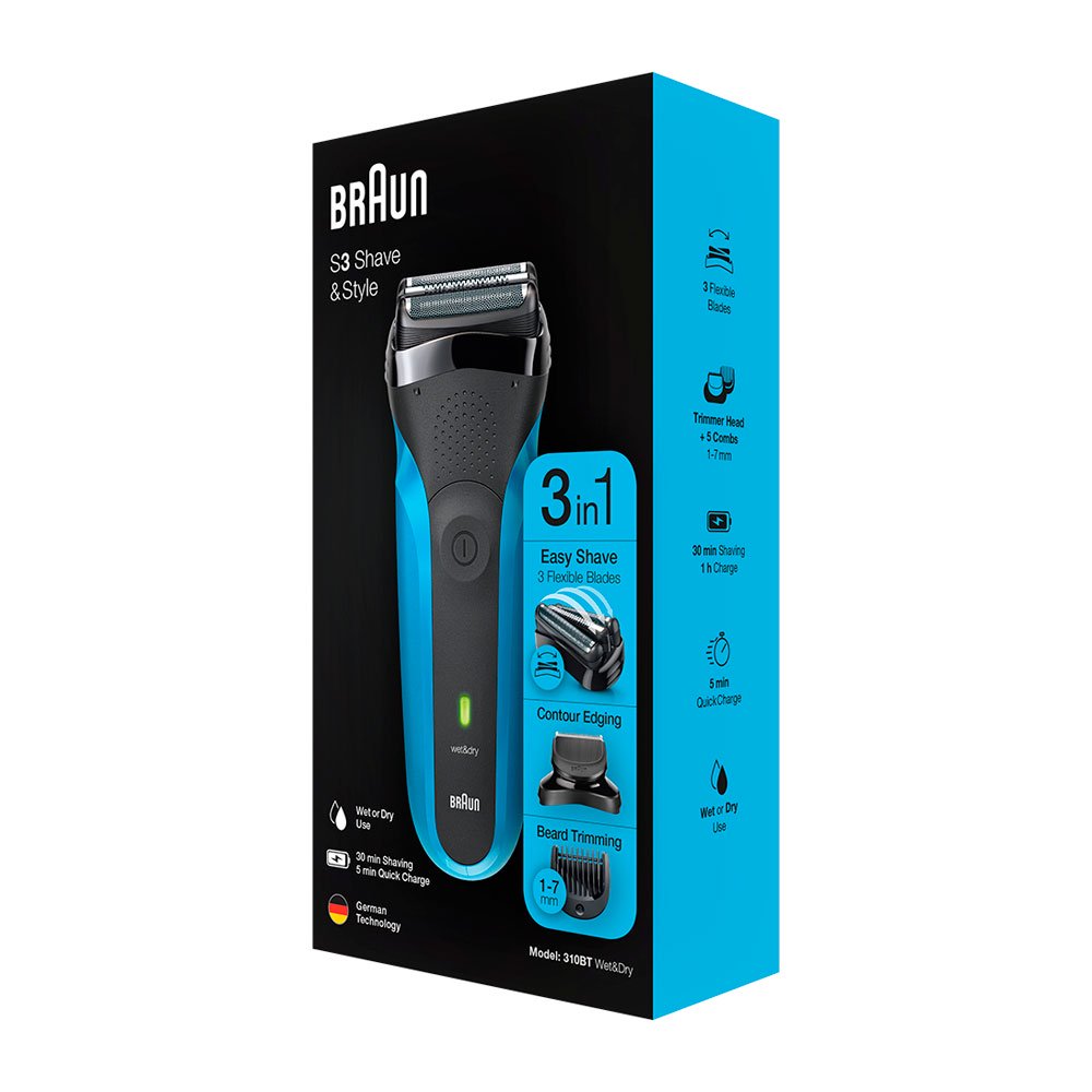 Электробритва Braun 310BT Box Euro черно-синяя  купить,NaN