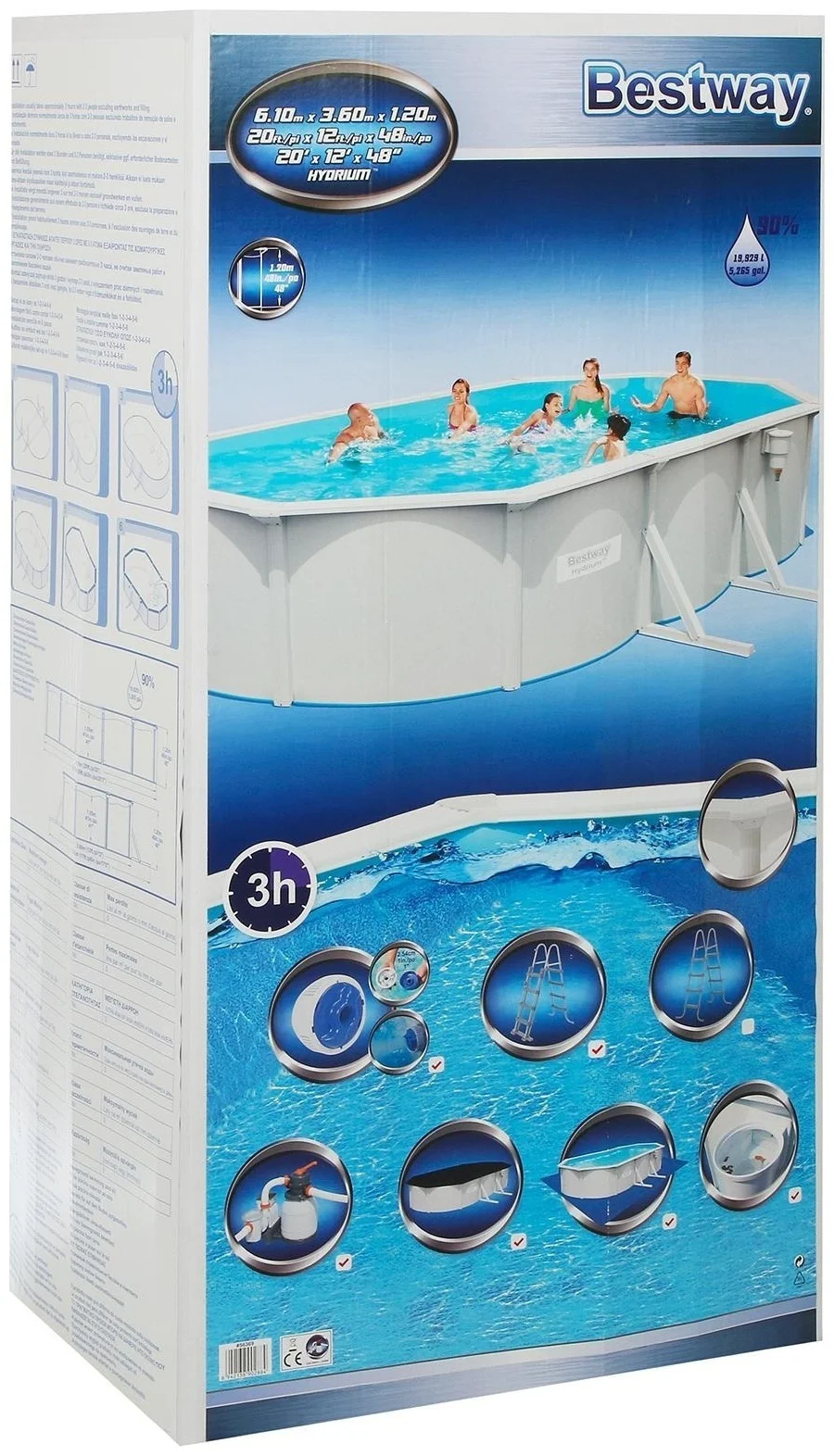 Бассейн каркасный Bestway 56369 610x360 см белый - ForteMarket Бассейн каркасный Bestway 56369 610x360 см белый купить,0