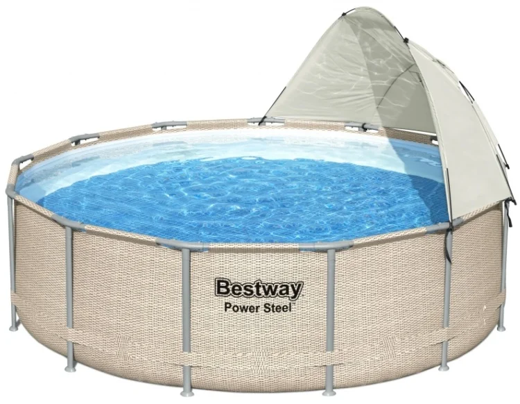 Бассейн каркасный Bestway Power steel 396 см бежевый