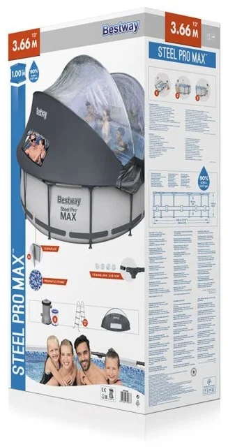 Бассейн каркасный Bestway Steel Pro Max 5619N 366 см белый купить,0