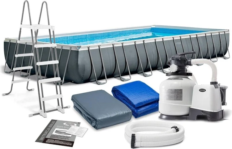 Бассейн каркасный Intex 26374NP 975x488 см серый - ForteMarket Бассейн каркасный Intex 26374NP 975x488 см серый купить,0