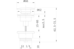 Донный клапан без перелива Abber AF0011NG черный