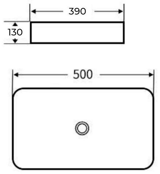 Раковина Hans 50_39 M9084B со смесителем H11.1303 и донным клап. H630.03 50x39см