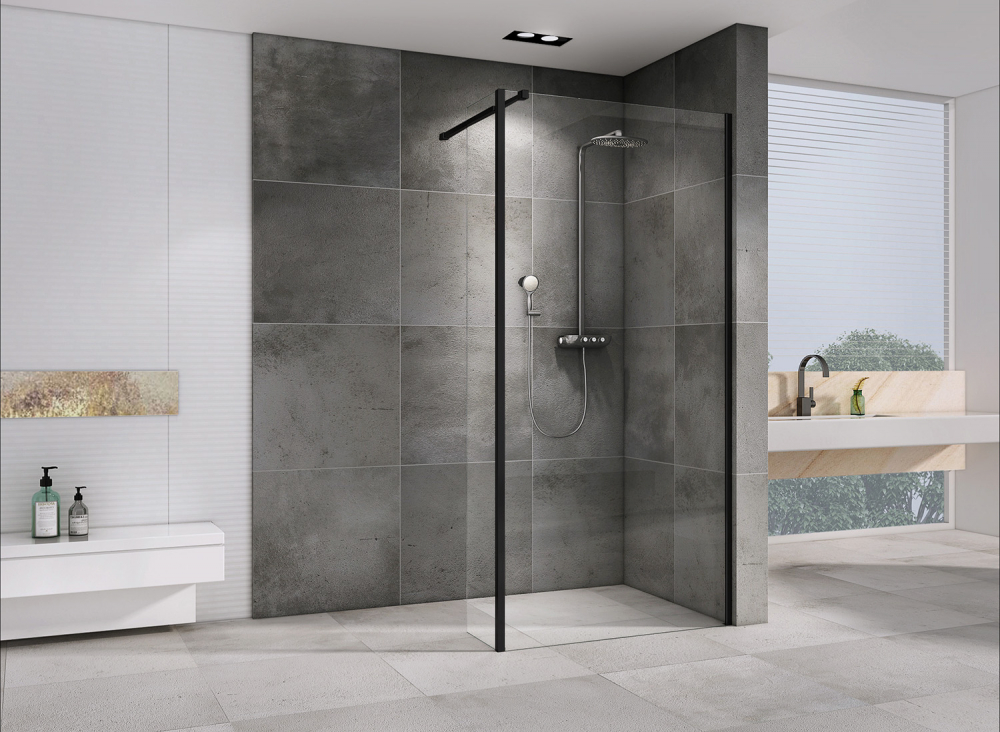 Душевая перегородка Abber Immer Offen AG66120B 120x200 чёрный   купить,157300