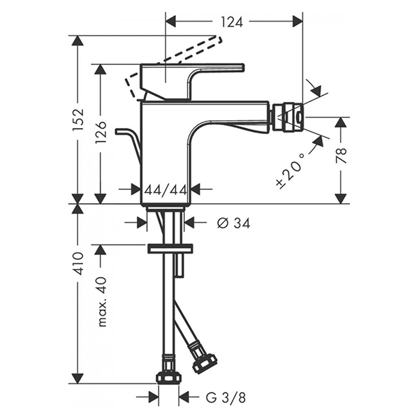 Смеситель для биде с донным клапаном Hansgrohe Vernis Shape 71211000 купить,NaN