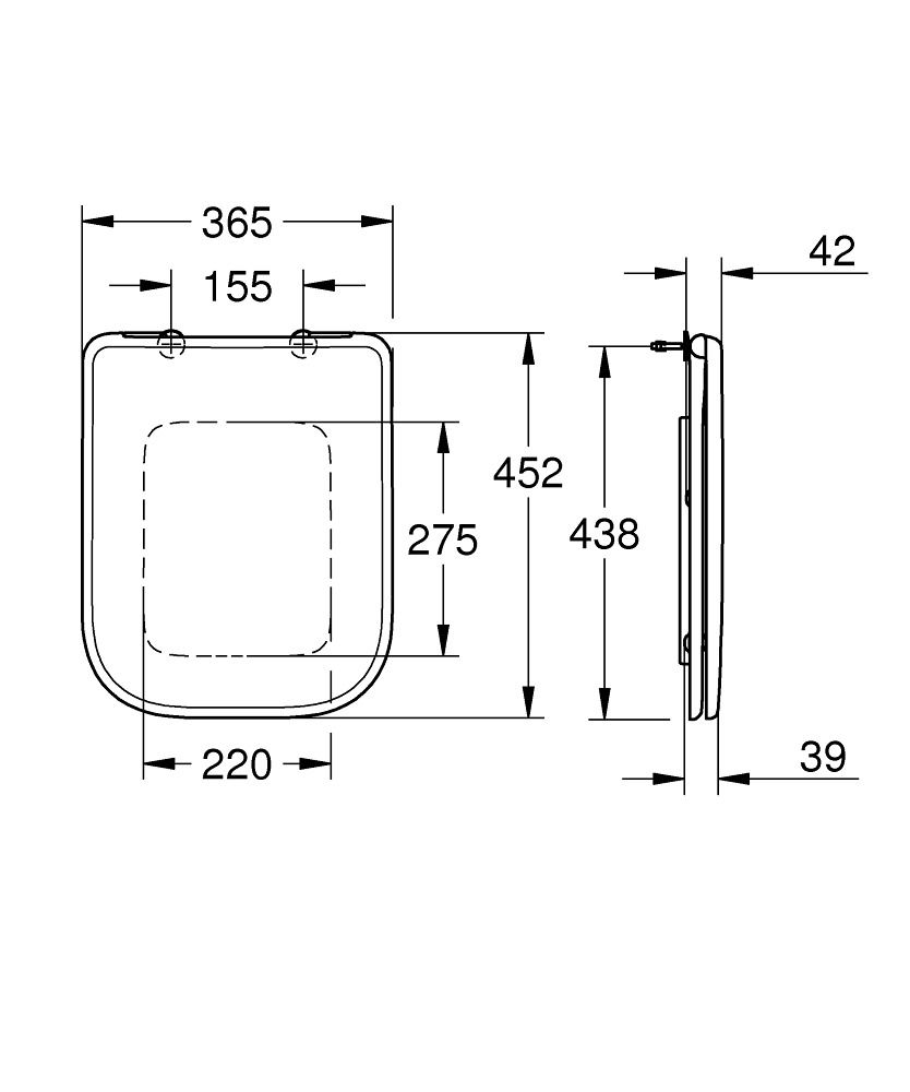 Сиденье для унитаза Grohe Bau Edge Ceramic soft close 39813000 купить,90600