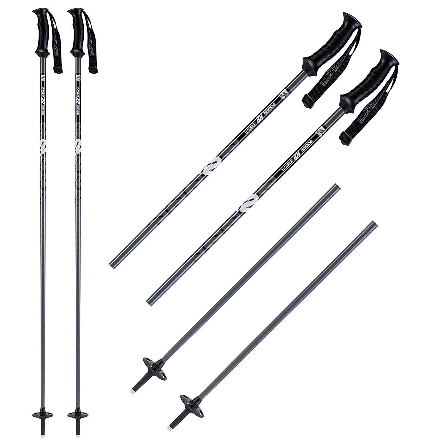 Палки горнолыжные K2 Power Composite 120 gunmetal серый купить,NaN