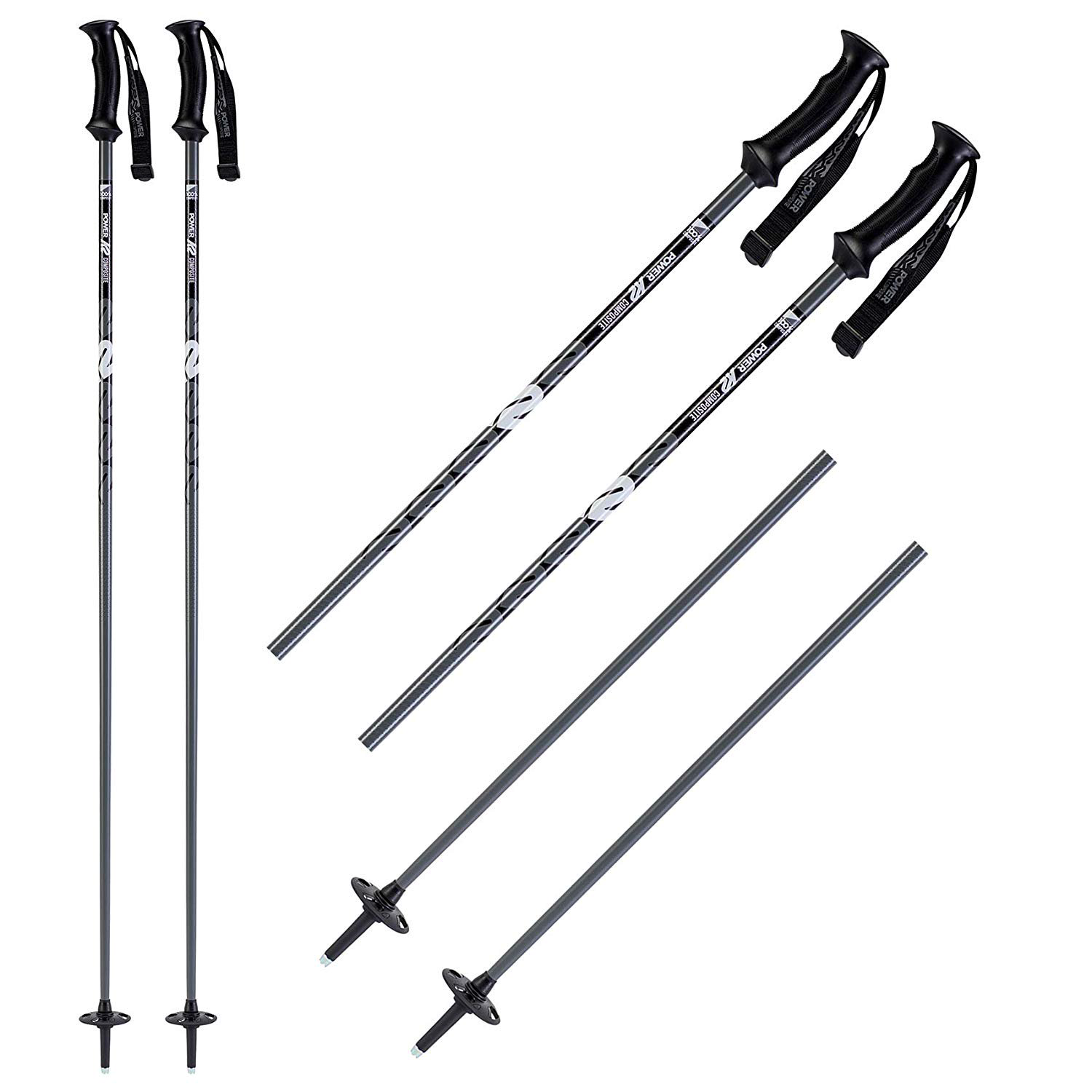 Палки горнолыжные K2 Power Composite 125 gunmetal серый купить,NaN