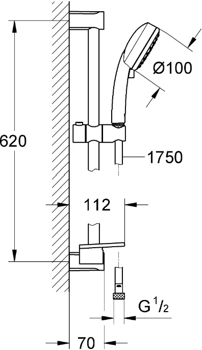 Душевой гарнитур Grohe NTempCosmop 100 II 27928002 хром