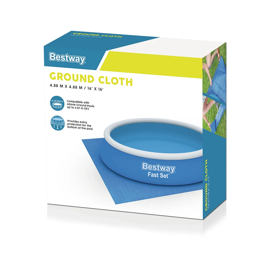  Подложка для бассейна Bestway 58003 488х488см синяя купить,0