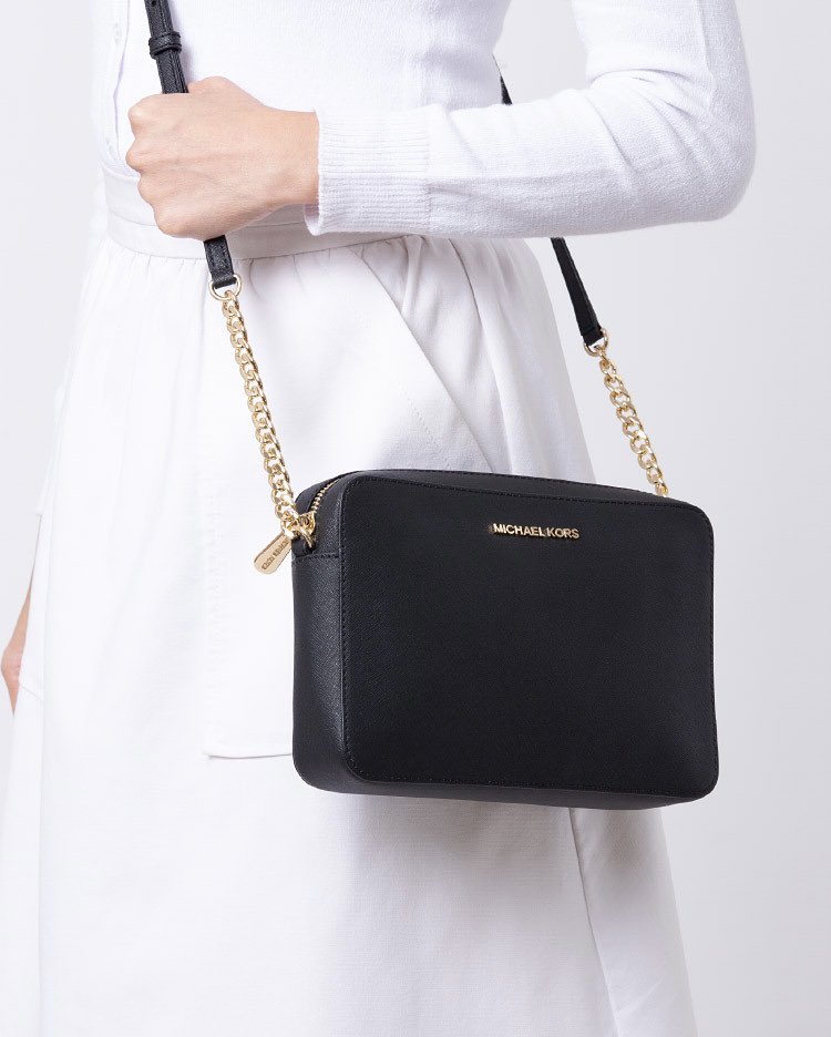 Сумка Michael Kors East West Crossbody 35T8GTTC9L черно-золотистая