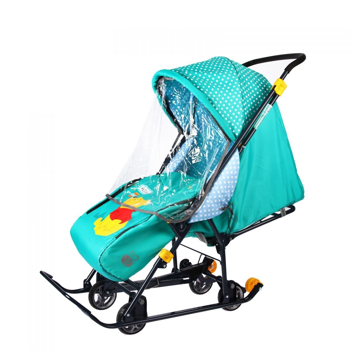Cанки коляска Ника Disney Baby 1 Винни изумрудный купить,NaN