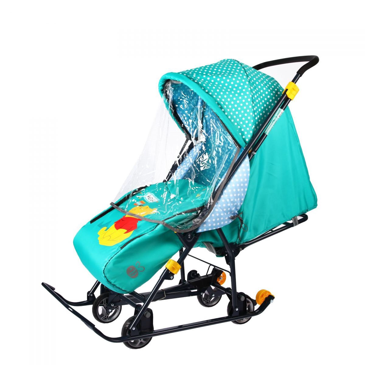 Cанки коляска Ника Disney Baby 1 Винни изумрудный купить,NaN