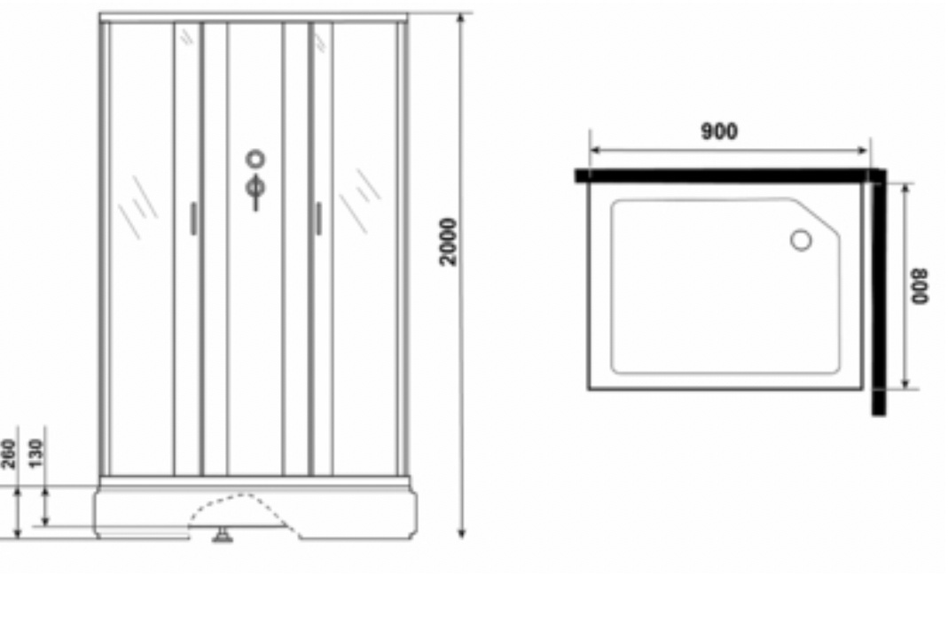 Душевая кабина Niagara NG-33984-14QBK 90х80х215см белый купить,NaN