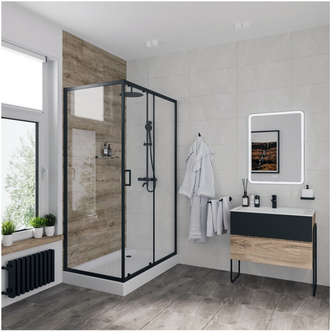 Душевое ограждение Niagara NG-6812-08 Black 120х80х195см черный купить,NaN