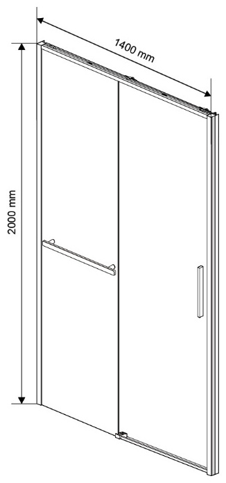 Дверь душевая Slim Soft VDS-1SS140CLB 1400 140х200см черный