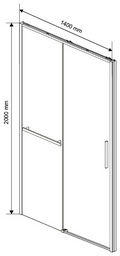 Дверь душевая Slim Soft VDS-1SS140CLB 1400 140х200см черный