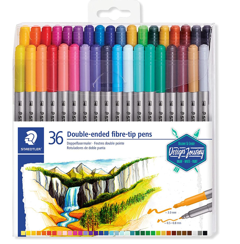 Фломастеры двухсторонние Staedtler Journey Design 36 цветов 3200-TB36 купить,NaN