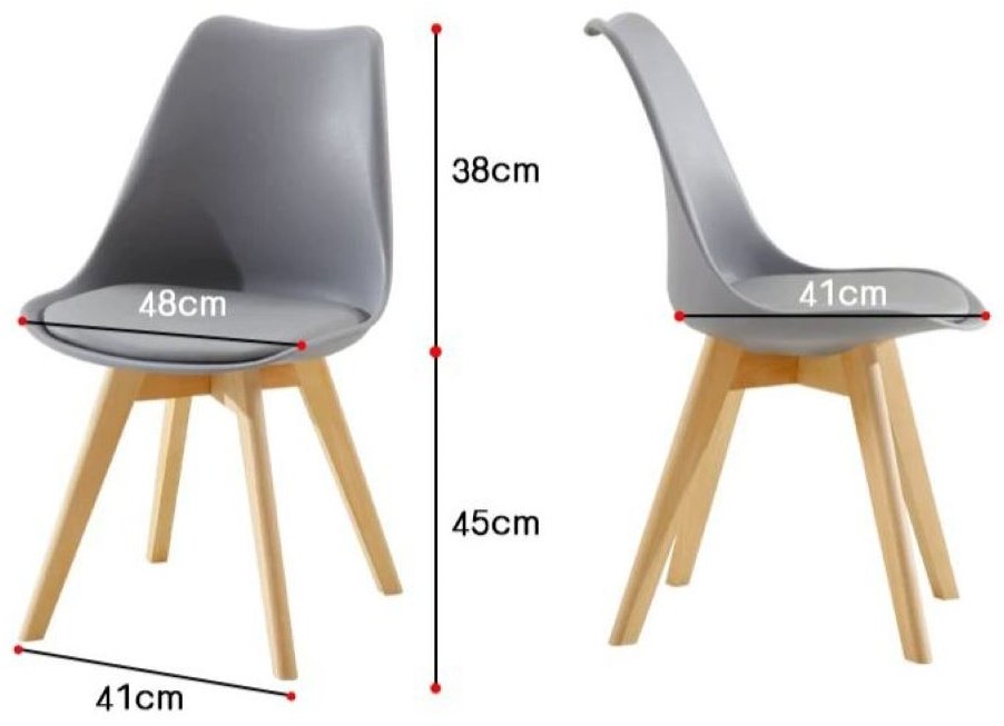 Комплект стульев ZENGR 10, 83x41x48 см, белый купить,NaN