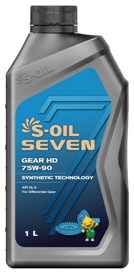 Трансмиссионное масло S-Oil Seven Gear HD 75-90 GL-5 1л синий купить,NaN