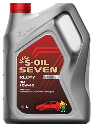 Моторное масло Синтетическое S-OIL Red #7 5W-40 4л купить,NaN