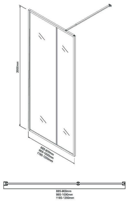 Душевая перегородка Niagara Nova NG-481-90FBLACK 90х200см купить,NaN