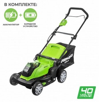 Газонокосилка колесная аккумуляторная Greenworks колесная G40LM41K4 2504707VB купить,NaN