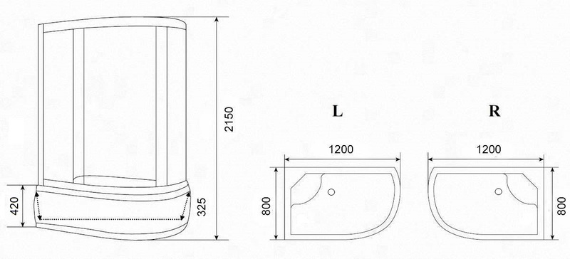 Душевая кабина Parly EF1221R 80х120х215см