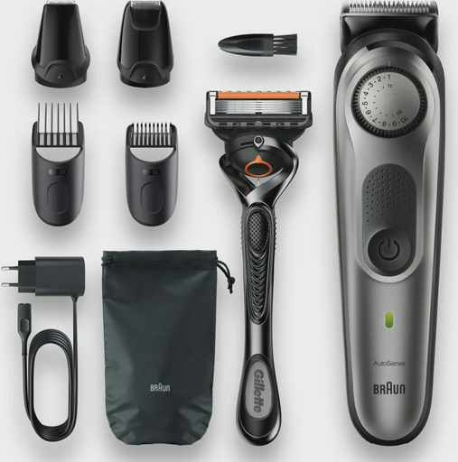 Триммер Braun Beard BT7320 черно-серебристый
