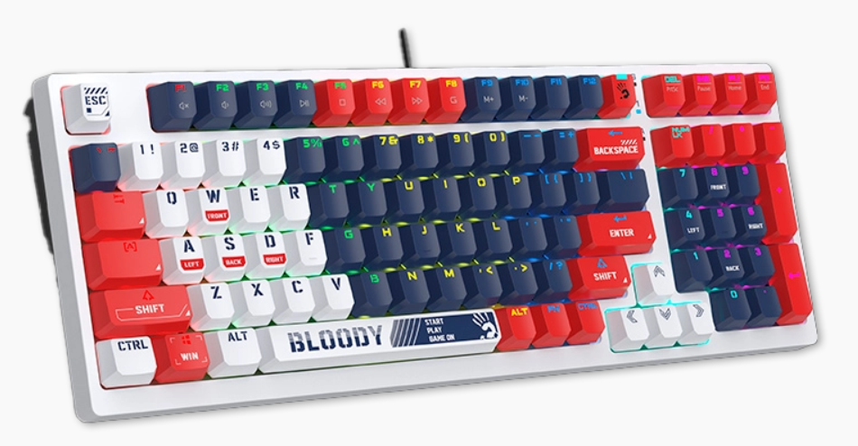 Клавиатура Bloody S98-Navy красно-бело-синяя - ForteMarket Клавиатура Bloody S98-Navy красно-бело-синяя купить,0