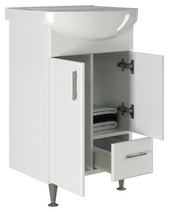 Тумба с раковиной Mixline Веста-52 A342 46x84x27см белый купить,NaN