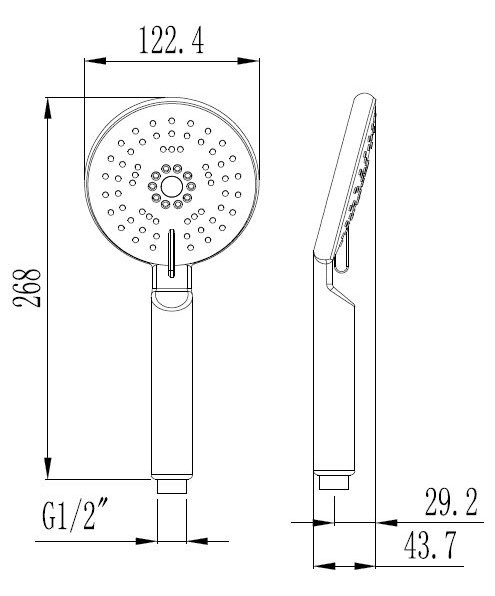 Душ ручной Esko SPL1105 27х12см хром
