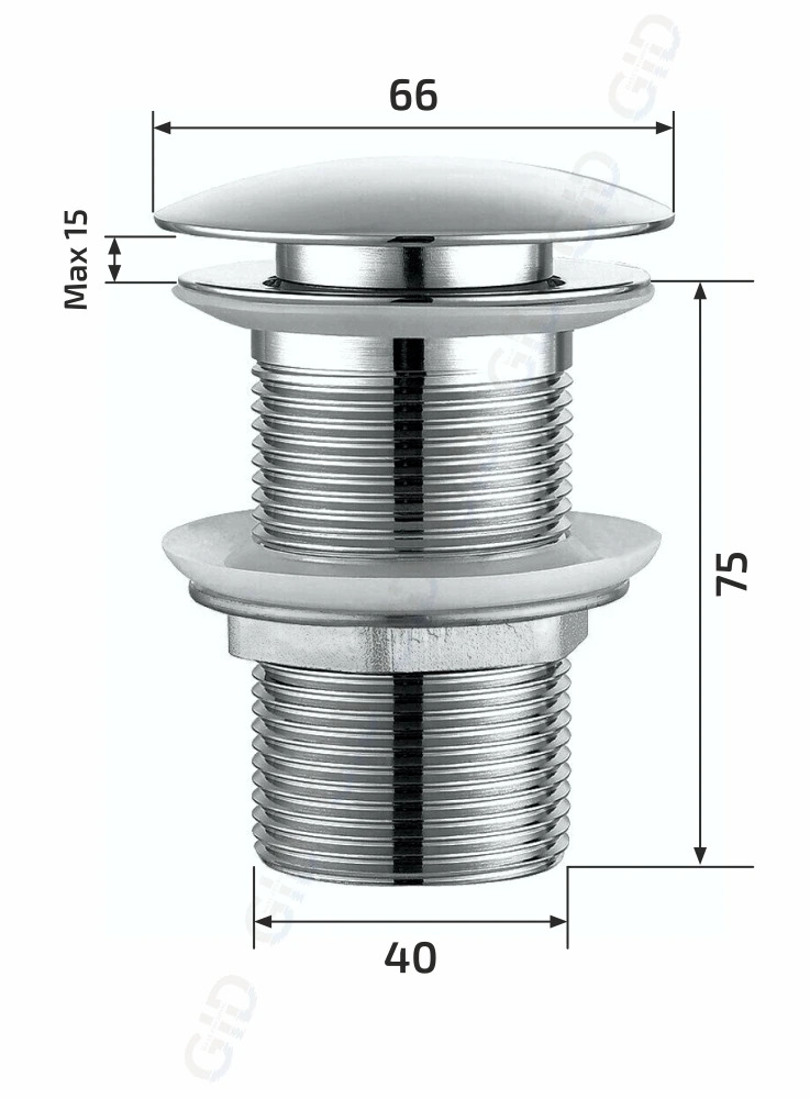 Донный клапан Gid 76602К G-55BM черный матовый купить,50100