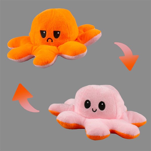 Мягкая игрушка Octopus Осьминог-перевертыш 10см оранжевая-розовая  купить,NaN