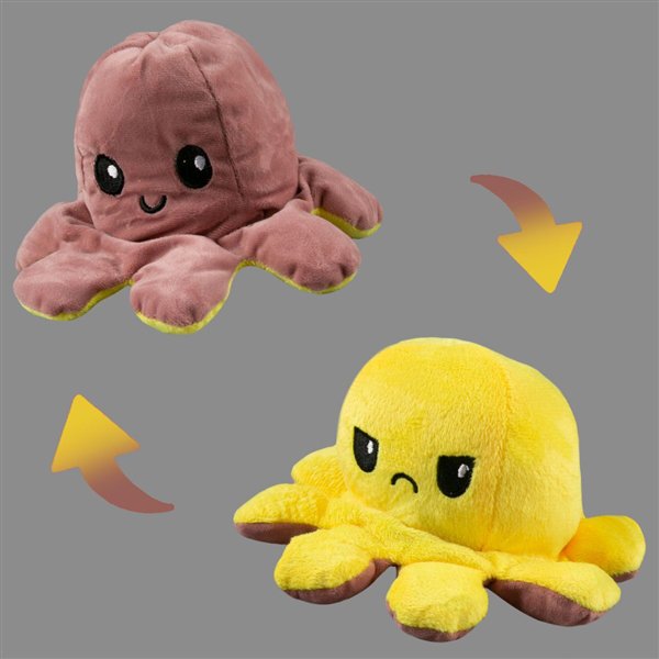 Мягкая игрушка Octopus Осьминог-перевертыш 10см жёлтая-коричневая  купить,NaN