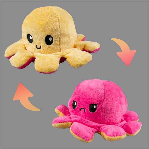 Мягкая игрушка Octopus Осьминог-перевертыш 10см жёлтая-розовая   купить,NaN
